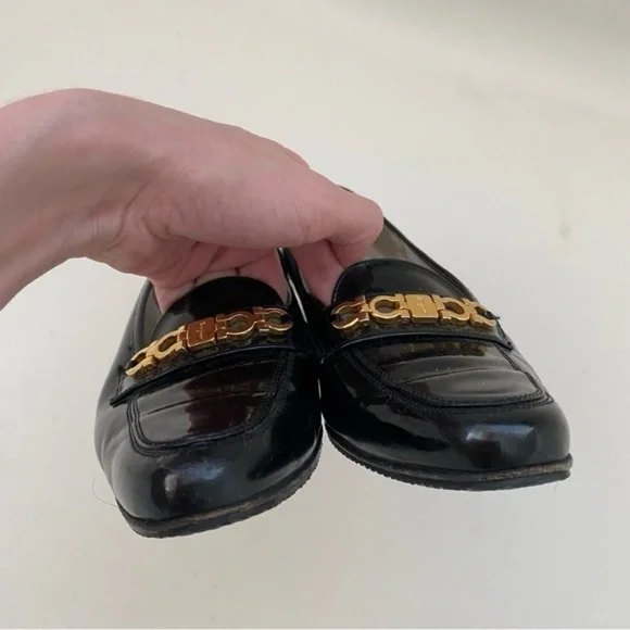 Salvatore Ferragamo Patent Leather Heeled Loafer - Picture 5 of 5